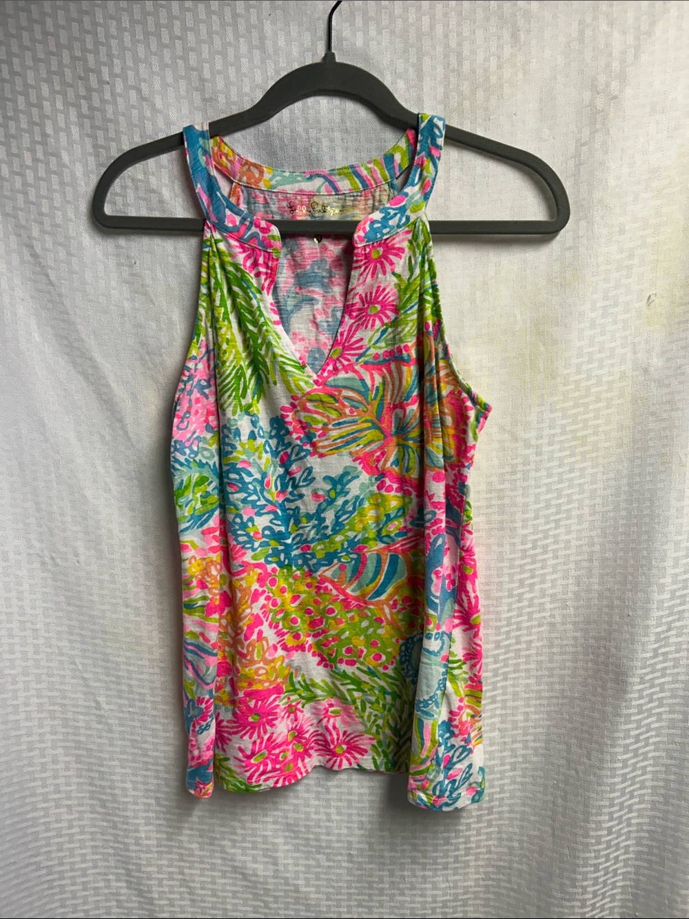 Lilly Pulitzer Vibrant Floral Racerback Tank in Pink, Blue & Green